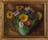 A. Breeveld, Vaas met bloemen, Olieverf op linnen