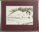 Kees Andrea, Liggend vrouwelijk naakt, Aquarel op papier
