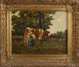 Van Assendelft, Melkende boerin, Olieverf op linnen