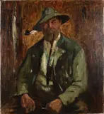 Josef Klarl, Beierse boer met tabakspijp, Olieverf op linnen