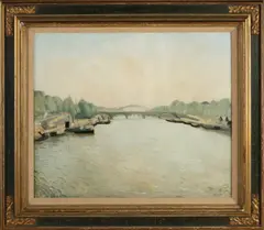 Edmond Ceria, Rivier de Seine in Parijs, Olieverf op linnen