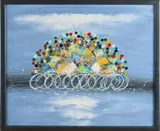 S. Zanten, Abstracte voorstelling, Acryl op linnen