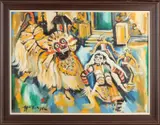Traditionele dans by Onduid. gesig., Olieverf op linnen, offered Apr 2022