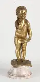 Meisje by Antiek Frans bronzen figuur op marmeren sokkel, Antiek Frans bronzen figuur op marmeren sokkel, offered Apr 2022