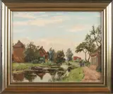 Hollands riviergezicht by Gerbrand Frederik van Schagen, Olieverf op linnen, offered Jan 2022