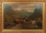 Schotse hooglanders by Onduid. gesig., Olieverf op linnen, offered Jan 2022