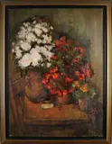 Henri Hess, Bloem stilleven, Olieverf op linnen