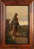 J.R. Gelibert, Wandelaar op zandpad, 1887, Olieverf op paneel