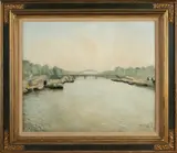 Edmond Ceria, Rivier de Seine in Parijs, Olieverf op linnen