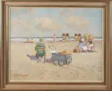 Willem Heijtman, Strandgezicht, Olieverf op linnen