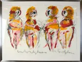 Anton Heyboer, Vier vrouwen, Plakkaatverf op papier