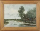 Victor Bauffe, Poldergezicht, Aquarel op papier