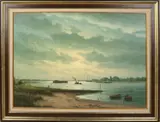 H.J. Wijngaard, IJssel gezicht, Olieverf op linnen