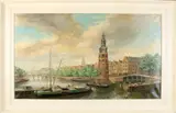 Hans Lenteman, A'dams stadsgezicht, Olieverf op linnen