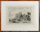 H.J. Doodkorte, Hollands wintergezicht, Sepia op papier