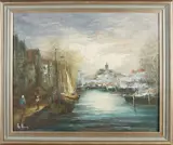 De Rooy, Havengezicht Amsterdam, Olieverf op linnen