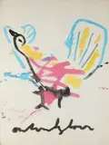 Spetterkip by Groot werk van Anton Heyboer, Plakkaatverf op papier, offered Jan 2022