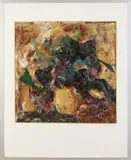 Maya Wildevuur, Vaas met bloemen, Gemengde techniek met linnen et cetera