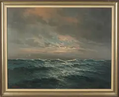 Rob de Haan, Zeegezicht, Olieverf op linnen