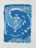 Henk Lassche, 1948, Hengelo, Abstracte compositie, Lithografie op papier