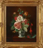 J.T. Ham, Bloemstilleven, Olieverf op linnen