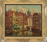 Jan van Vucht Tijssen, 't Kolkje Amsterdam, Olieverf op linnen