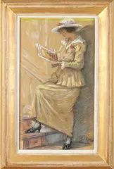 Jacob Rossum, Lezense vrouw, Pastel op papier
