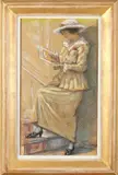 Jacob Rossum, Lezense vrouw, Pastel op papier