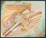 Feike Sijbrandt, Surrealistische voorstelling, Olieverf op paneel