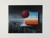 Twee werken van de Groot, Surrealistische landschappen, Acryl op linnen