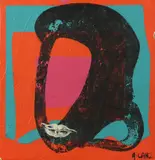 A. Lanz, Abstract moderne compositie, Acryl op paneel