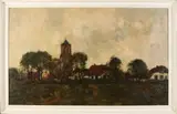Fr. Reijnders, Zuid-Nederlands dorpsgezicht, Olieverf op linnen