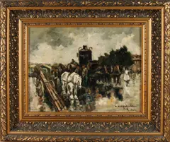 G. Voorwinde, Kade van Rotterdam, Olieverf op linnen