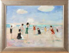 P. Renard, Strandgezicht, Olieverf op paneel