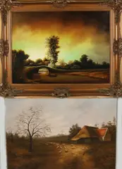 2x 20e Eeuw, Landschappen, Olieverf op linnen