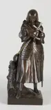 Antiek Frans bronzen figuur, Jeanne d'Arc