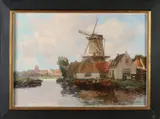 G.J. Delfgaauw, Molen bij 's Gravenzande, Olieverf op linnen
