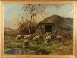 C. Verschuur, Schapen, Olieverf op linnen