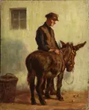 Evert Rabbers, Boer met ezel, Olieverf op linnen