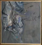 Henk Schuring, Abstracte compositie, Olieverf op papier