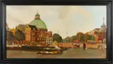 J.A. Bakhuizen, Grachtgezicht Amsterdam, 1938, Olieverf op linnen