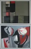 Twee werken van Dirkjan Ribbeling, Abstracte composities, Olieverf op paneel