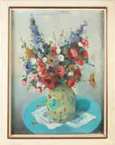 Vaas met bloemen by Beek of Beck, Olieverf op linnen, offered Jul 2021