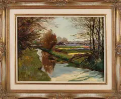 Riviergezicht by Johan Pietersen, Olieverf op linnen, offered Jul 2021