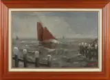 Adri Bleijs, Zeilboten op de Zuiderzee, Olieverf op linnen