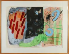 Bep Toscani, Abstracte collage, Gemengde techniek op papier
