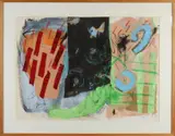 Bep Toscani, Abstracte collage, Gemengde techniek op papier
