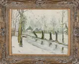 Wintergezicht by Onduid. gesig., Olieverf op paneel, offered Jul 2021