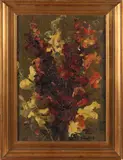 Leendert v.d. Vlist, Wilde bloemen, Olieverf op linnen