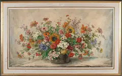 Bloemstilleven by Hugo Berten, Olieverf op linnen, offered Jul 2021